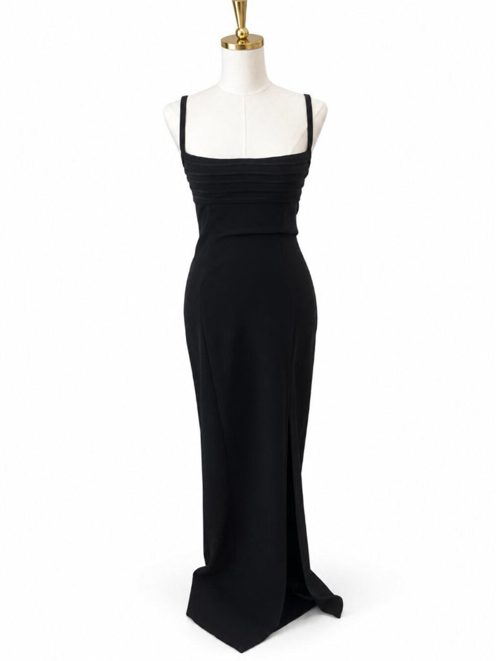 Tadashi Red Carpet Ready Black Silhouette w side slit and open back